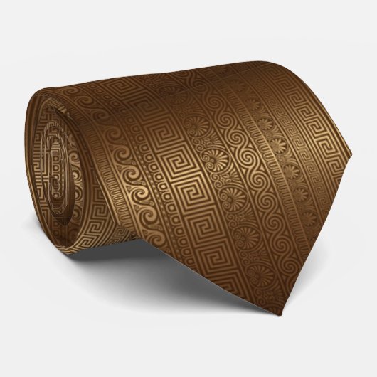 Griekse Sleutel Subtiele Nep Metallic Stropdas (Opgerold)