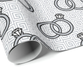 Griekse Sleutel Trouwring Huwelijk - Zilver & Wit Cadeaupapier
