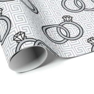 Griekse Sleutel Trouwring Huwelijk - Zilver & Wit Cadeaupapier