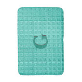 Griekse sleutel, turquoise en aqua badmat (Voorkant Verticaal)