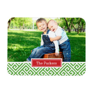 Griekse sleutel vakantie monogram foto magneet