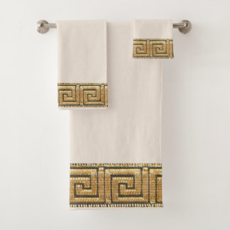 Griekse Sleutel van Leven Meander (Speciale Beige) Bad Handdoek