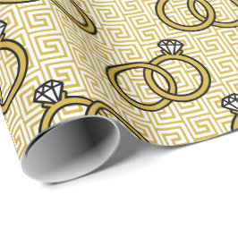 Griekse Sleutel Verlovingsring Trouw - Goud & Wit Cadeaupapier