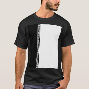 Griekse Sleutel Verticaal - Zwart en Wit T-shirt
