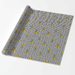 Griekse Sleutel Viering Toast - Goud, Zwart & Wit Cadeaupapier