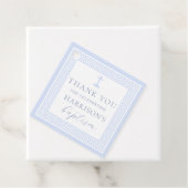 Griekse sleutel wit blauw doop dank u bedankjes labels (In situ)