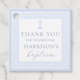 Griekse sleutel wit blauw doop dank u bedankjes labels