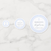 Griekse Sleutel Wit Blauw Doopsel Confetti (Voorkanten)