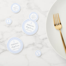 Griekse Sleutel Wit Blauw Doopsel Confetti