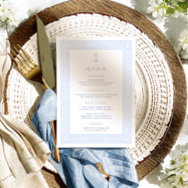 Griekse Sleutel Wit Blauw Doopsel Menu