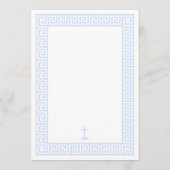 Griekse Sleutel Wit Blauw Doopsel Menu (Achterkant)