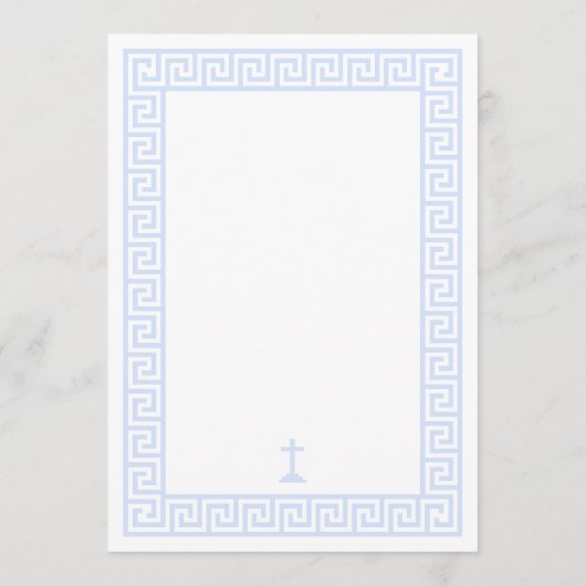 Griekse Sleutel Wit Blauw Doopsel Menu (Achterkant)