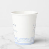 Griekse Sleutel Wit Blauw Doopsel Papieren Bekers (Links)