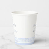 Griekse Sleutel Wit Blauw Doopsel Papieren Bekers (Rechts)