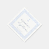 Griekse Sleutel Wit Blauw Doopsel Servet (Hoek)