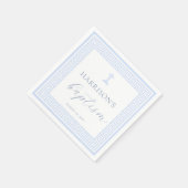 Griekse Sleutel Wit Blauw Doopsel Servet (Hoek)