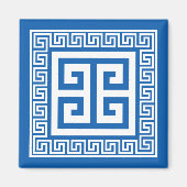 Griekse sleutel witte en blauwe magneet (Voorkant)