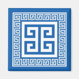 Griekse sleutel witte en blauwe magneet