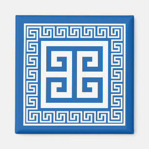 Griekse sleutel witte en blauwe magneet