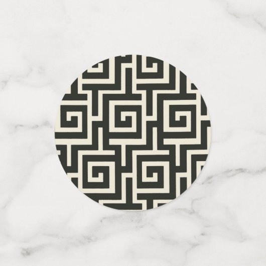 Griekse sleutel zwart confetti (Kleine voorkant)