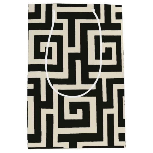 Griekse sleutel zwart medium cadeauzakje (Voorkant)