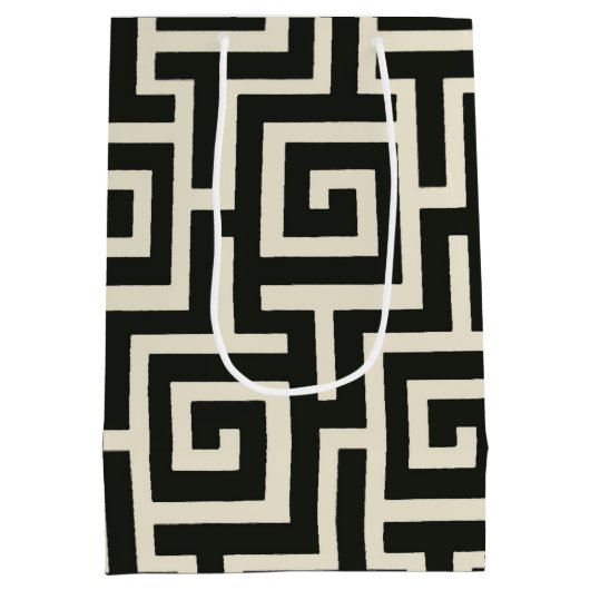 Griekse sleutel zwart medium cadeauzakje (Achterkant)