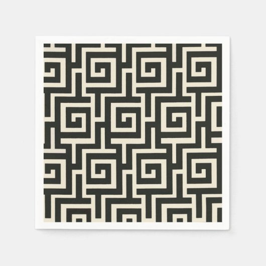 Griekse sleutel zwart servet (Voorkant)