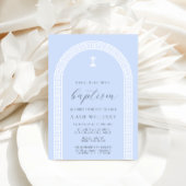 Griekse sleutelboog blauw doopsel kaart