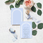 Griekse sleutelboog blauw doopsel kaart