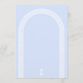 Griekse sleutelboog blauw doopsel menu (Achterkant)