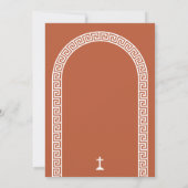 Griekse Sleutelboog Terracotta Doop Kaart (Achterkant)