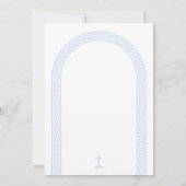 Griekse Sleutelboog Wit Blauw Doopsel Kaart (Achterkant)
