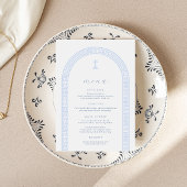 Griekse Sleutelboog Wit Blauw Doopsel Menu