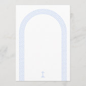 Griekse Sleutelboog Wit Blauw Doopsel Menu (Achterkant)