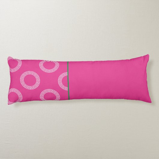 Griekse sleutelcirkels Collegiale Preppy Sorority  Lichaamskussen (Achterkant)