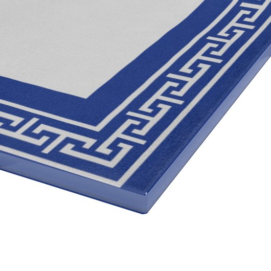 Griekse sleutelgrens blauw en wit snijplank (Hoek)