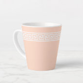 Griekse sleutelmannetjesbandje op Bleke oester roz Latte Mok (Linkerhoek)