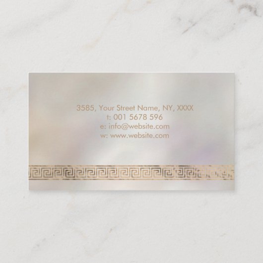 Griekse Sleutelmeander - Abalone schelp op parel Visitekaartje (Achterkant)