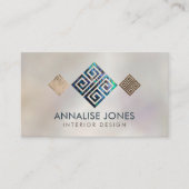 Griekse Sleutelmeander - Abalone schelp op parel Visitekaartje (Voorkant)