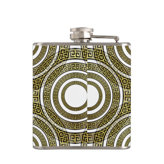 Griekse sleutelmeter in het geometrische symmetris heupfles (Achterkant)