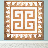 Griekse Sleutelpatroon Wit Ontwerp Canvasprint Canvas Afdruk (Insitu (Houten vloer))