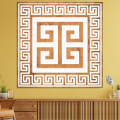 Griekse Sleutelpatroon Wit Ontwerp Canvasprint Canvas Afdruk (Insitu (Woonkamer))