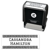 Griekse Sleutelrand Enkele of Koppelnaam Alleen 2  Zelfinktende Stempel (In situ)