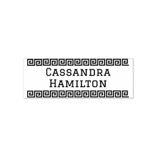 Griekse Sleutelrand Enkele of Koppelnaam Alleen 2  Zelfinktende Stempel