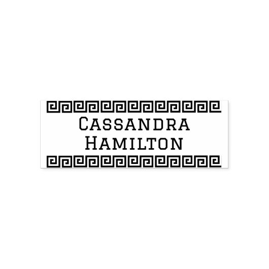 Griekse Sleutelrand Enkele of Koppelnaam Alleen 2  Zelfinktende Stempel (Design)