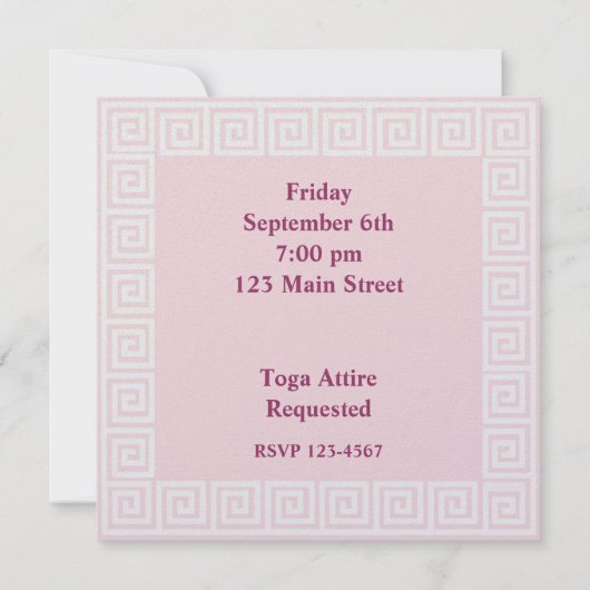 Griekse sleutelroze kaart (Achterkant)