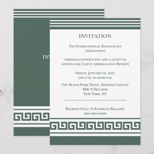 Griekse sleuteluitnodiging kaart (Voorkant / Achterkant)