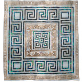 Griekse sleutelversiering - Abalone en goud Douchegordijn (Voorkant)