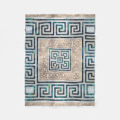 Griekse sleutelversiering - Abalone en goud Fleece Deken (Voorkant)