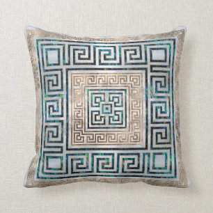 Griekse sleutelversiering - Abalone en goud Kussen